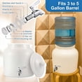 thumbnail image 3 of Ceramic Water Dispenser Crock with 304 Stainless Steel Faucet, Valve and Lid for 3 to 5 Gallon Jugs Porcelain Cooler Home Office Indoor Outdoor Party Use (White), 3 of 4