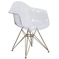 thumbnail image 2 of BizChair Transparent Side Chair with Arms and Gold Base, 2 of 12