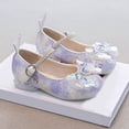 thumbnail image 5 of Quealent Girls Dress Shoes Low Heels School Uniform Mary Jane Flower Wedding Party Bridesmaids Princess Dance Shoe for Kid Toddler White for Size 8.5, 5 of 9