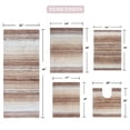 thumbnail image 3 of Home Weavers Gradation Rug Collection 100% Cotton Non-Slip Bathroom Rug Set Machine Washable Bathroom Rug, Bath Rug, Runner, U Shaped Contour, Bathroom Rug, Beige Color 5 Piece Bath Rug set, 3 of 7