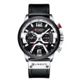 thumbnail image 1 of Reloj pulsera Curren 8329 con correa de cuero color negro - bisel negro/blanco, 1 of 3
