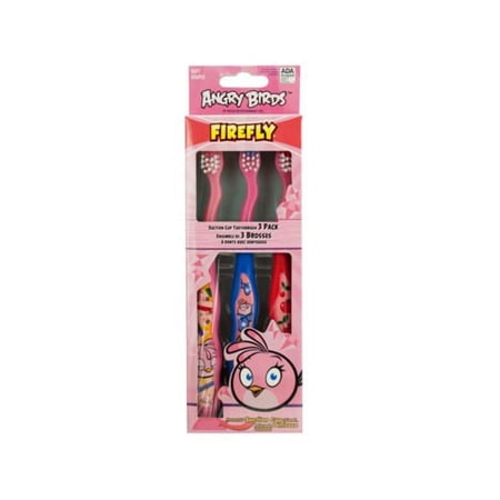 Kole Imports KL538-72 Angry Birds Suction Cup Toothbrush Set - Pack of 72
