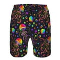 thumbnail image 4 of Kll Rainbow Jellyfishes Men'S Casual Summer Beach Shorts Hawaiian Shorts With Pockets-Xx-Large, 4 of 9