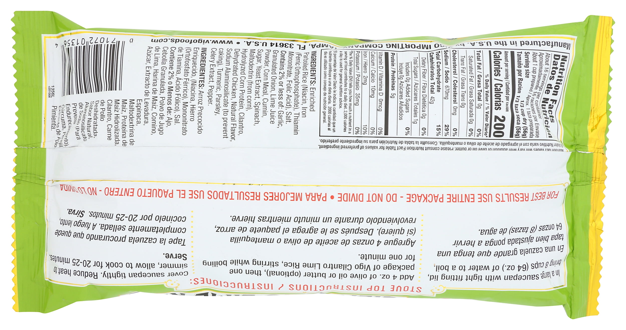 (Pack of 6), Vigo Cilantro Lime Rice U-Select Jug, 2 oz