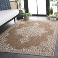 thumbnail image 3 of SAFAVIEH Beach House Hubert Medallion Indoor/Outdoor Area Rug, Brown/Ivory, 6'7" x 6'7" Square, 3 of 16