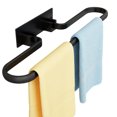 thumbnail image 1 of Toallero sin taladrar Vhermosa toallero plegable autoadhesivo de baño de aluminio negro mate, 1 of 5