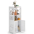 thumbnail image 4 of Fogcroll Bathroom Floor Storage Cabinet Bathroom Storage Unit Kitchen Cabinet Freestanding Cabinet with 2 Open Compartments and 1 Cabinet with 2 Doors Large Capacity Opening Shelves, 4 of 12