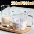 thumbnail image 1 of Travelwant 250ml/500ml Glass Measuring Cup, Kitchen Baking Liquid Measuring Cups,New Multi-scale Heat-resistant Borosilicate Glass Cup for Milk Coffee Drinking Bartending, 1 of 1