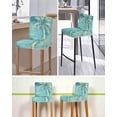 thumbnail image 5 of Green Tree Coastal Beach Bar Stool Covers Set of 4, Vintage Tropical Plant Stretch Washable Bar Chair Covers with Backs, Removable Pub Counter Height Chair Cover for Kitchen Dining Room Cafe, 5 of 7