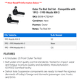 thumbnail image 2 of Outer Tie Rod End Set - Compatible with 1992 - 1995 Mazda MX-3 1993 1994, 2 of 2