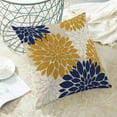 thumbnail image 4 of Mustard Yellow Navy Blue Pillow Covers 18x18 Inch Set of 2 White Dahlia Floral Decor Throw Pillows Summer Modern Geometry Flower Outdoor Decorative Cushion Cases for Sofa Couch Bed Decorations, 4 of 6