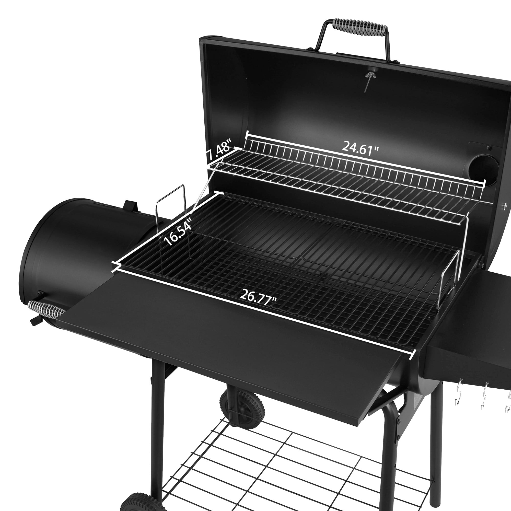 Royal Gourmet CC1830SC 30-Inch Charcoal Grill with Offset Smoker, 811 Square Inches Cooking Area in Total, with Cover Included, Perfect for Backyard Cooking,Black