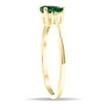 thumbnail image 3 of SZUL Women's Pear Shaped Emerald and Diamond Classic Band in 10K Yellow Gold, 3 of 5