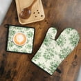 thumbnail image 5 of Pioneer Flower Kitchen Oven Mitt and Pot Holder Sets 2 Pcs for Baking, Cooking and Grilling, Heat Resistant Up To 392 °F, 5 of 7
