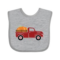 Inktastic Thanksgiving Red Truck Hauling a Giant Pumpkin Boys or Girls Baby Bib