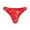 Watermelon red, variant on Low Rise Mesh Thong for Women Cheeky Lace Panties Bowknot Multicolor Sheer Breathable Underwear Ladies Laser Cut Single Pack, Pink,XS