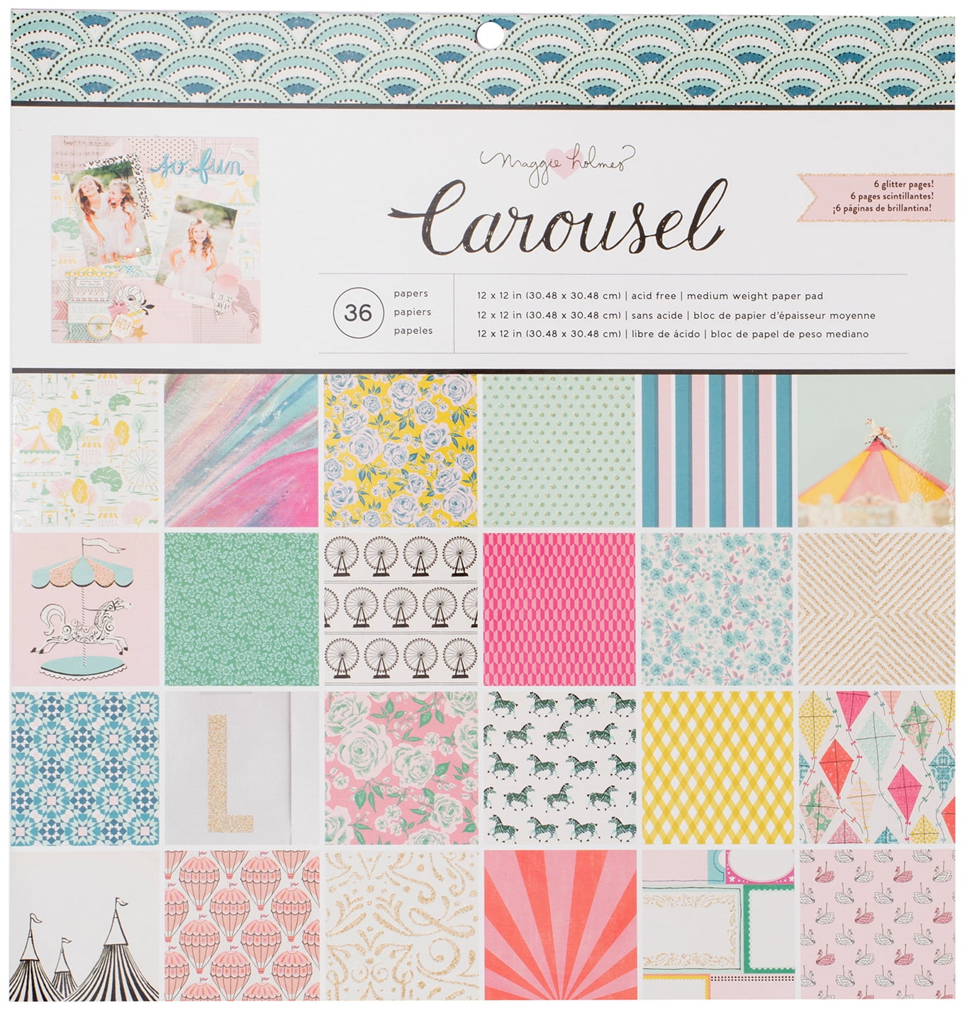 American Crafts Crate Paper 379114 Maggie Holmes Carousel Single Sided ...