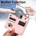 thumbnail image 6 of Feishell for iPhone XR Back Flip Wallet Case with ID Credit Card Slots & Metal Ring, Premium PU Leather Shockproof Magnetic Buckle Flip Kickstand Phone Case for Women Men,Rosegold, 6 of 10