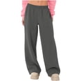 thumbnail image 6 of Wide Leg Sweatpants Women Low Rise Fleece Sweat Pants Elastic Waist Baggy Jogger Pants With Pockets Athletic Comfy, 6 of 8