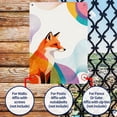 thumbnail image 3 of Decorative Metal Signs  Plaques Geometric Color Block Fox with Colorful Wavy for Home Yard Decor 16x12inch, 3 of 6