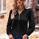 thumbnail image 1 of Suéter con cremallera para mujer, suéter con cuello en V para mujer, suéter informal con cuello en V, suéter con cuello en V, elegante y moderno, 1 of 6
