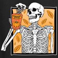 thumbnail image 6 of Wild Bobby Pumpkin Spice Latte Skeleton Orange Black and White Halloween Women Standard V-Neck Tee, Black, Small, 6 of 6