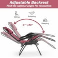 thumbnail image 5 of ZYPPP Zero Gravity Chairs, X-Large Folding Lounge Lawn Chair w/Canopy Shade & Cup Holder, Adjustable Folding Patio Recliner for Pool Porch Deck Oversize-Wine Zero Gravity Chair, 5 of 9