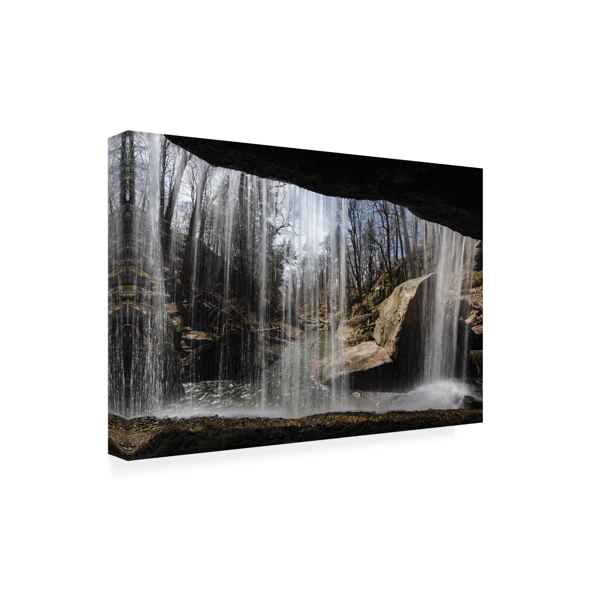 Trademark Fine Art 'Behind the Waterfall' Canvas Art by Kurt Shaffer
