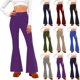 thumbnail image 1 of Pincandy Women's Solid Color Elastic Waist Yoga Flared Pants, Comfortable, Casual & Fitness Activities, 1 of 6
