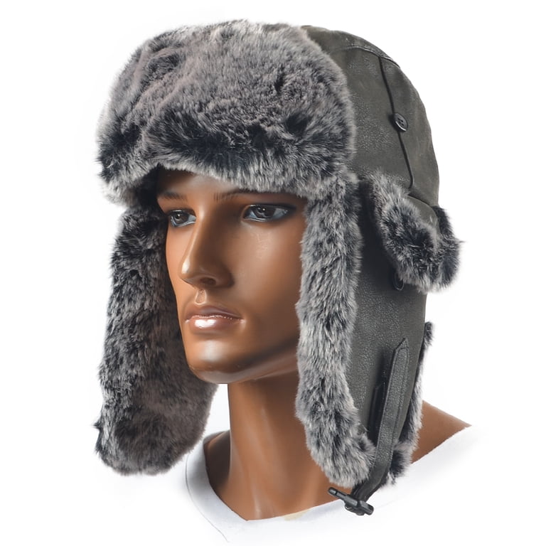 Janey&Rubbins Faux Fur Trapper Hat Ear Flaps Fair Isle Outdoor Windproof Cabin Janey&Rubbins Cold Weather Trapper Hat, Faux Leather & Fur  main image 4