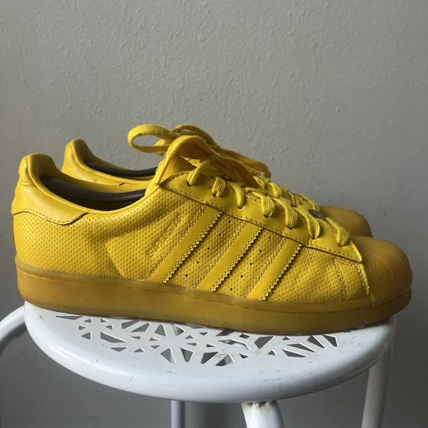 2016 Adi-das Superstar Originals Reflective Yellow S80328 Sneaker Shoes Sz US 9.5