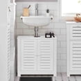 thumbnail image 4 of White Bathroom Vanity, Under Sink Cabinet with U-Shaped Cut-Out, Double Vented Doors, Space-Saving Design for Modern Bathrooms, Santorin Collection, 4 of 10