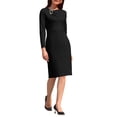 thumbnail image 4 of INSPIRE CHIC Women's Work Pencil Dress Long Sleeve Asymmetrical Neck Bodycon Business Cocktail Dresses S Black, 4 of 5