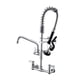 thumbnail image 1 of Llave de cocina de montaje en pared central de 20.3 cm, llave de fregadero de 61 cm de altura con boquilla giratoria de 30.5 cm para restaurante industrial, 1 of 8