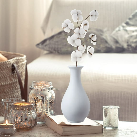 HOMEMAXS 10 Heads Simulated Cotton Dried Flowers Farmhouse Style Decor