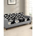 thumbnail image 2 of White Daisy Floral Sofa Couch Cushion Covers Washable, Removable Stretchable Sectional Couch Covers, Spring Summer Flowers Black Slipcovers for L & T Shape Sofa Furniture Protector S Size 2 pcs, 2 of 7