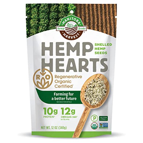 Manitoba Harvest Regenerative Organic Hemp Seeds, 12oz; 10g Plant Based