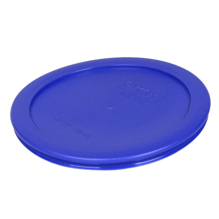 Pyrex 7211 6-Cup Glass Dish & 7211-PC Cadet Blue Plastic Lid (4-Pack)
