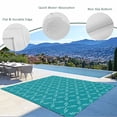 thumbnail image 3 of Teal Morocco Outdoor Rug 5x7 Ft - Reversible Patio Rug Outdoor Camping Rugs, Geometric Leaf Diamond Lattice Abstract Washable Indoor Outdoor Area Rugs, Non-Slip Outdoor Carpet Runner for Deck/Porch, 3 of 8