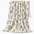 thumbnail image 2 of Woodland Animals with Birds and Mushrooms, Gentle Watercolor Style for Nature Lovers, Forest Creature Pattern and Birthday Gift, Cozy Flannel Blanket for Nursery and Living Room, Home Decor, 2 of 8