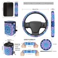 thumbnail image 5 of Uorisanigo Mandala Car Seat Covers Full Set 15pc, Universal Car Seat Covers Car Seat Cover Steering Cover Seatbelt Shoulder Pad Trash Garbage Air Vent Box Rearview Cover Car Coaster Keychain, 5 of 7