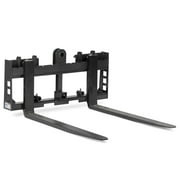 Titan Attachments 45" Skid Steer Pallet Fork Frame Attachment, 42" Fork Blades, Rate 4,000 LB, Quick Tach Tractor, 2" Receiver Hitch