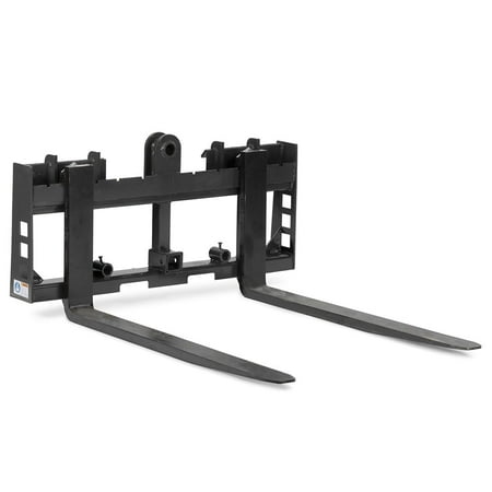 Titan Attachments 45" Skid Steer Pallet Fork Frame Attachment, 42" Fork Blades, Rate 4,000 LB, Quick Tach Tractor, 2" Receiver Hitch