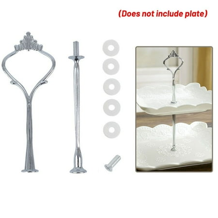 

2/3 Tier Cake Plate Stand Cupcake Fittings Silver Golden Wedding Party No Plate