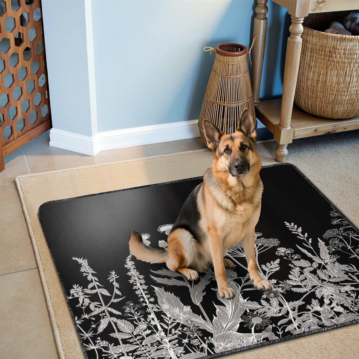 Jumbo 48x48 Inch Reusable Dog Training Pad 2-Count, Super Absorbent Washable Puppy Training Mat, Leakproof & Skid-Resistant for Hardwood Floors, Floral