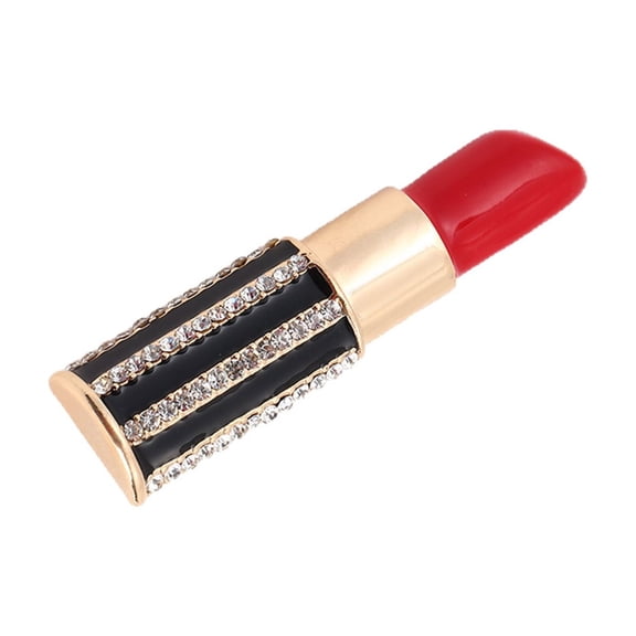 lixuesong Lipstick Lapel Pin Brooch Sparkling Rhinestones Lipstick Brooch Jewelry Accessory for Women Wife Girfriend Sister