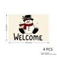 thumbnail image 4 of JOOCAR Welcome Snowman Christmas Holiday Table Mats Set of 4 for Home Kitchen Table Decor 12x18 inch, 4 of 5