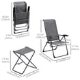 thumbnail image 3 of Outsunny Chaise Longue d'Extérieur avec Repose-Pieds, Fauteuil Inclinable Pliable d'Extérieur, 3 of 10