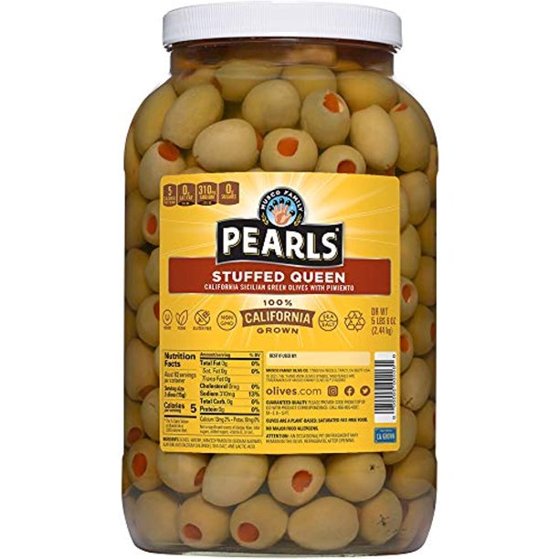 Pearls California, Sicilian Style, PimientoStuffed, Queen Green Olives