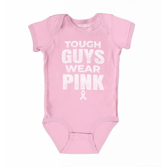 Shop4Ever Tough Guys Wear Pink Baby's Bodysuit Infant Cotton Romper 6 Months Pink